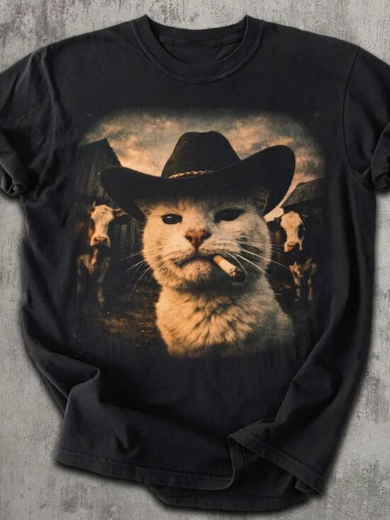 Tops - Funny Graphic Cat T-shirt, Cats Lover Gift